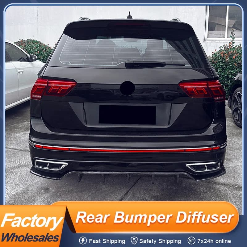 Per Volkswagen VW Tiguan MK2.5 Rline 2021 2022 2023 Diffusore Posteriore Splitter Lip Bodykit Nero Carbonio Accessori Esterni