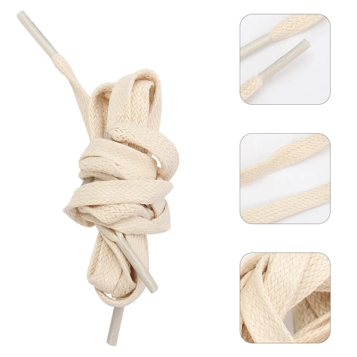 1Pair Waxed Cotton Shoelaces Flat Sneakers Shoelace Casual Shoe Tie Perfect for Running Jogging Sports Canvas Shoes