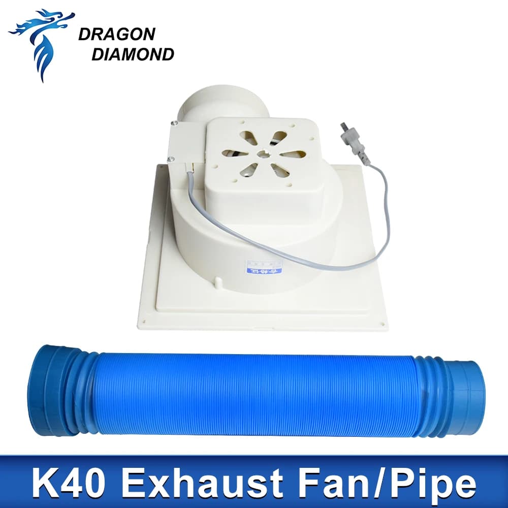K40 Ventola di scarico del fumo 80/100mm Tubo 220V 50Hz per incisore laser fai da te Ventola di scarico della macchina laser utilizzata nella pulizia del fumo prodotte