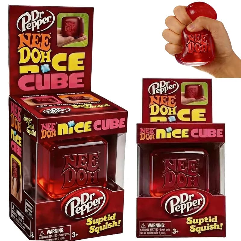 Needoh Sensory Toy Drops con Maltose Pinch, Co-Branded Ice Square, Strumento Antistress Fidget per Ansia e Concentrazione, Sensoriale per Adulti e Bambini