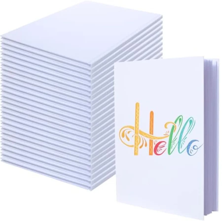 36 Pack Hardcover Blank Book, 8.5x11 Inch Unlined Sketchbook Journal - 18 Sheets/36 Pages Each, Bulk Pack of White Hardcover Bl