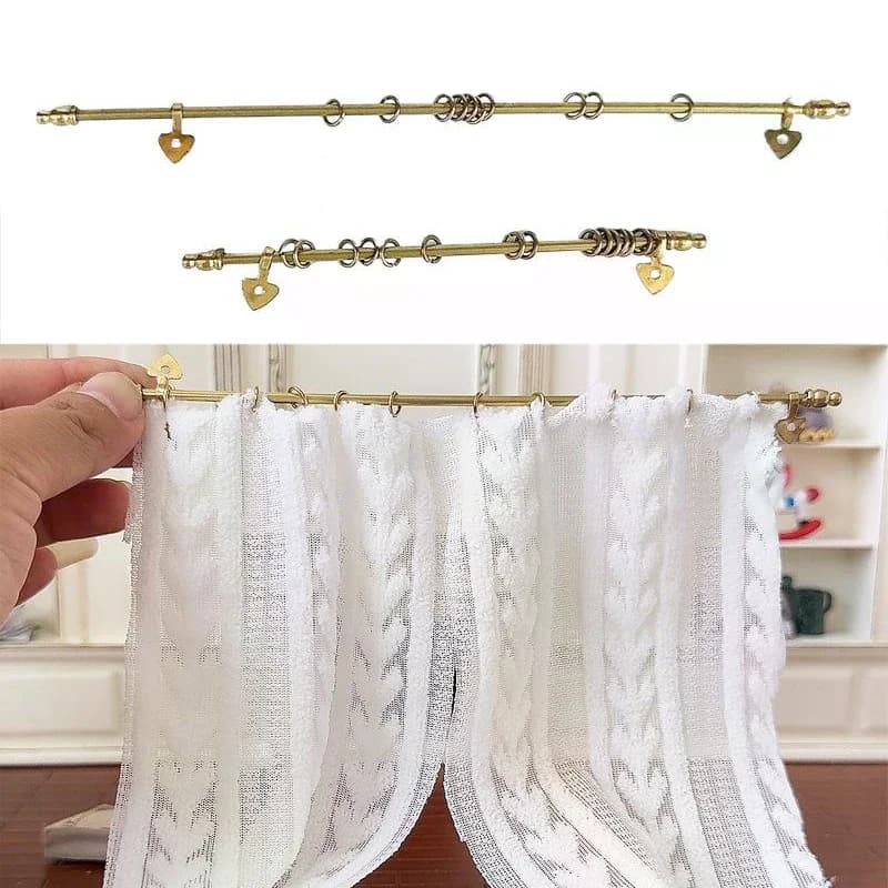 1 pezzo di tenda in metallo rimovibile per casa delle bambole, modello in miniatura, accessori per bambole giocattolo fatti a mano per bambini