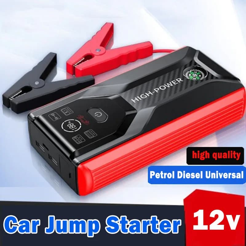 28000mAh 12v Avviatore di emergenza per auto Caricabatteria automobilistico Accumulatori e caricabatterie di riserva portatile per avviamento auto Benzina e diesel universale