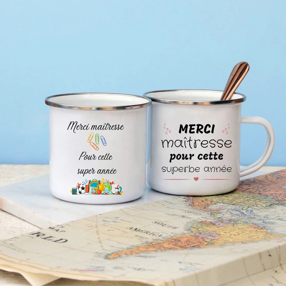 Thank You Mistress This Year Teacher Gifts Coffee Mug End of Year Teacher's Gift Cups Teacher Juice Tea Cups Enamel Mug