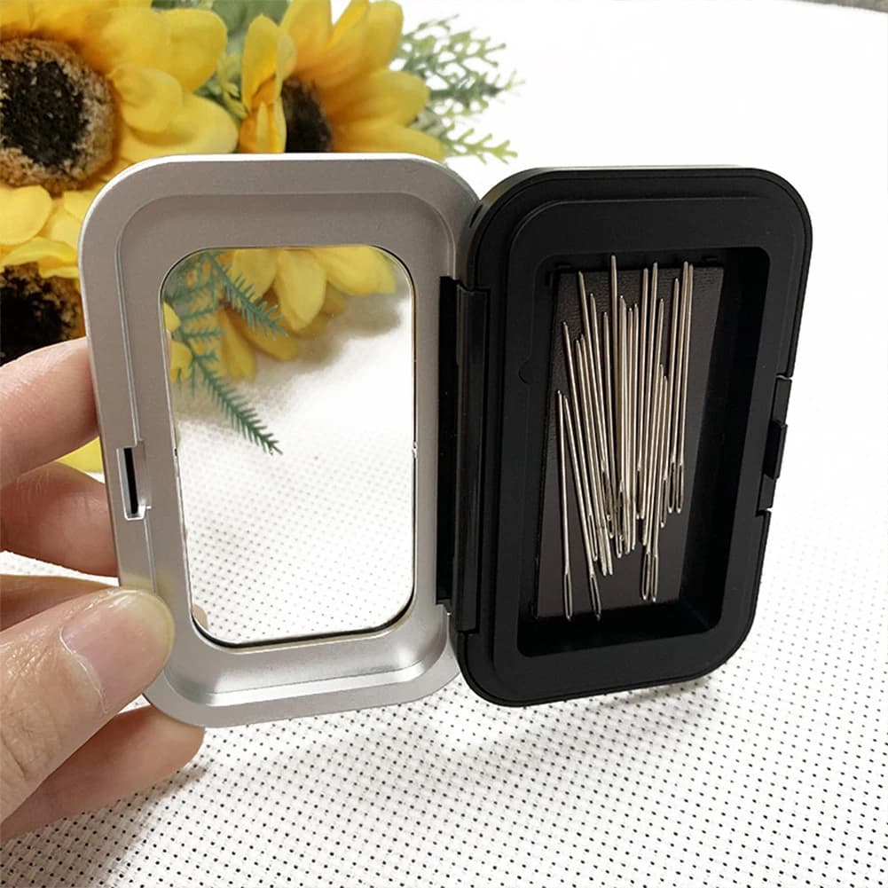 Porta Aghi Magnetico per Cucito, Accessorio Nero per Conservazione Utensili da Cucito, Scatole Porta Bottoni e Spille per Ricamo a Punto Croce
