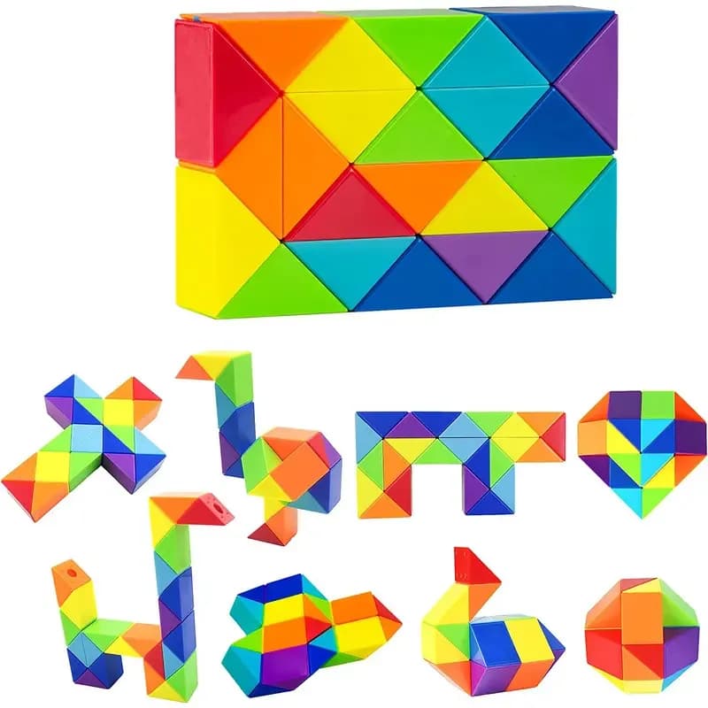 24 Cubi magici colorati Giocattoli Puzzle 3D Fidget Cubo trasformabile Giocattoli educativi per bambini Twist Trasformabile Kid Puzzl Regalo