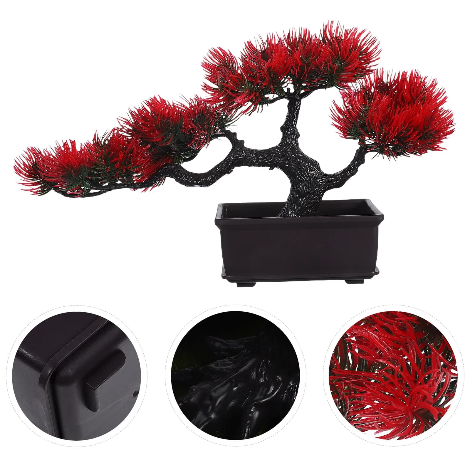Vivace Bonsai Artificiale Realistico in Vaso, Piante Artificiali da Interno, Simulazione di Fiori in Vaso per Decorazione Scrivania, Scaffale, Soggiorno