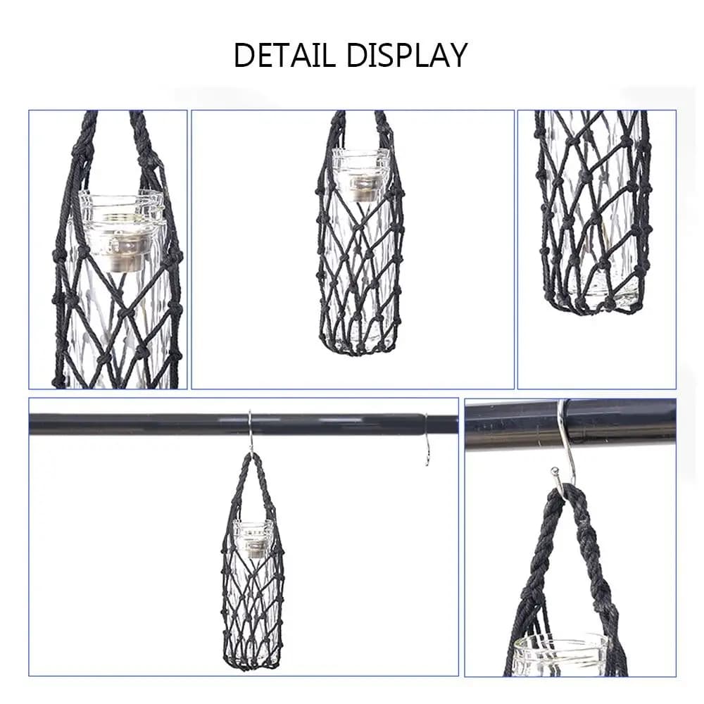 Hand Woven Water Cup Mesh Bag Manual Weave Water Bottle Cover Multiple Colors Cotton Rope Cup Sleeve