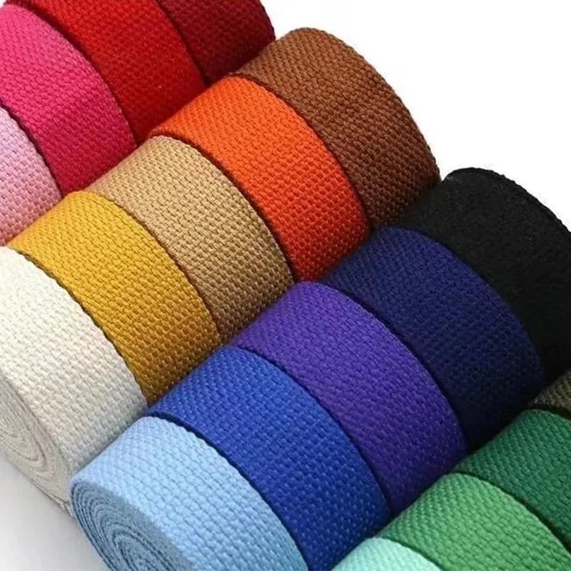 5 metri 25mm borsa in tessuto di cotone tinta unita tela tessitura zaino reggetta borsa da cucito accessori cinghia telai fai da te