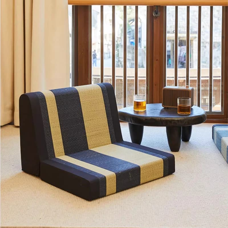 Japanese Floor Chair Foldable Tatami Backrest Cushion for Tea Room Traditional Meditation Seat Ergonomic Lounge Chair for Home