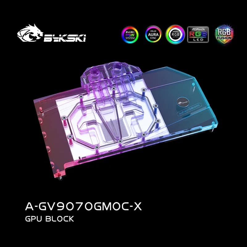 Bykski GPU Block Use for GIGABYTE RX9070XT GAMING OC 16G Video Card Water Cooling / Full Cover / Copper Radiator A-GV9070GMOC-X