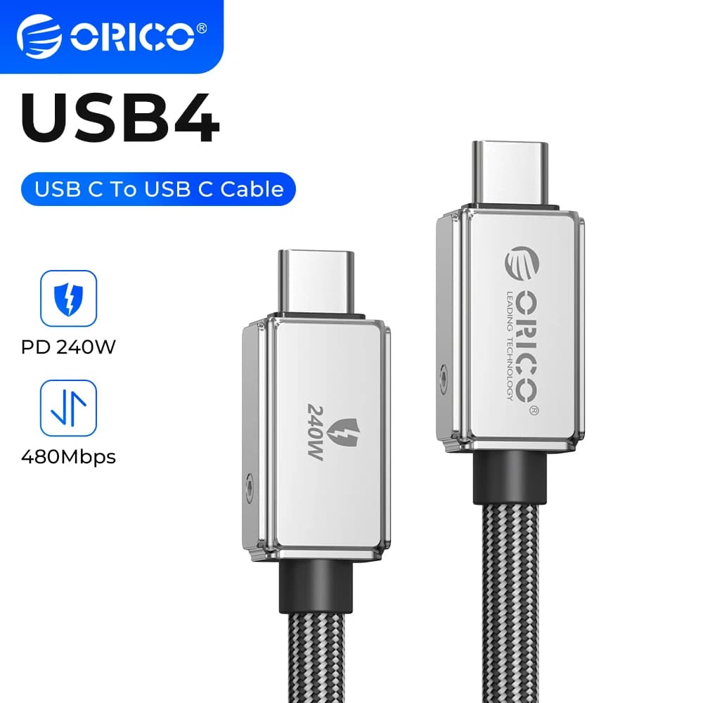 ORICO Tipo-C Cavo di Ricarica Veloce 8k 40Gbps Cavo USB4 C A UCB C 240w Thunder 3 60hz TV Box per Tablet Mobile Laptop Samsung