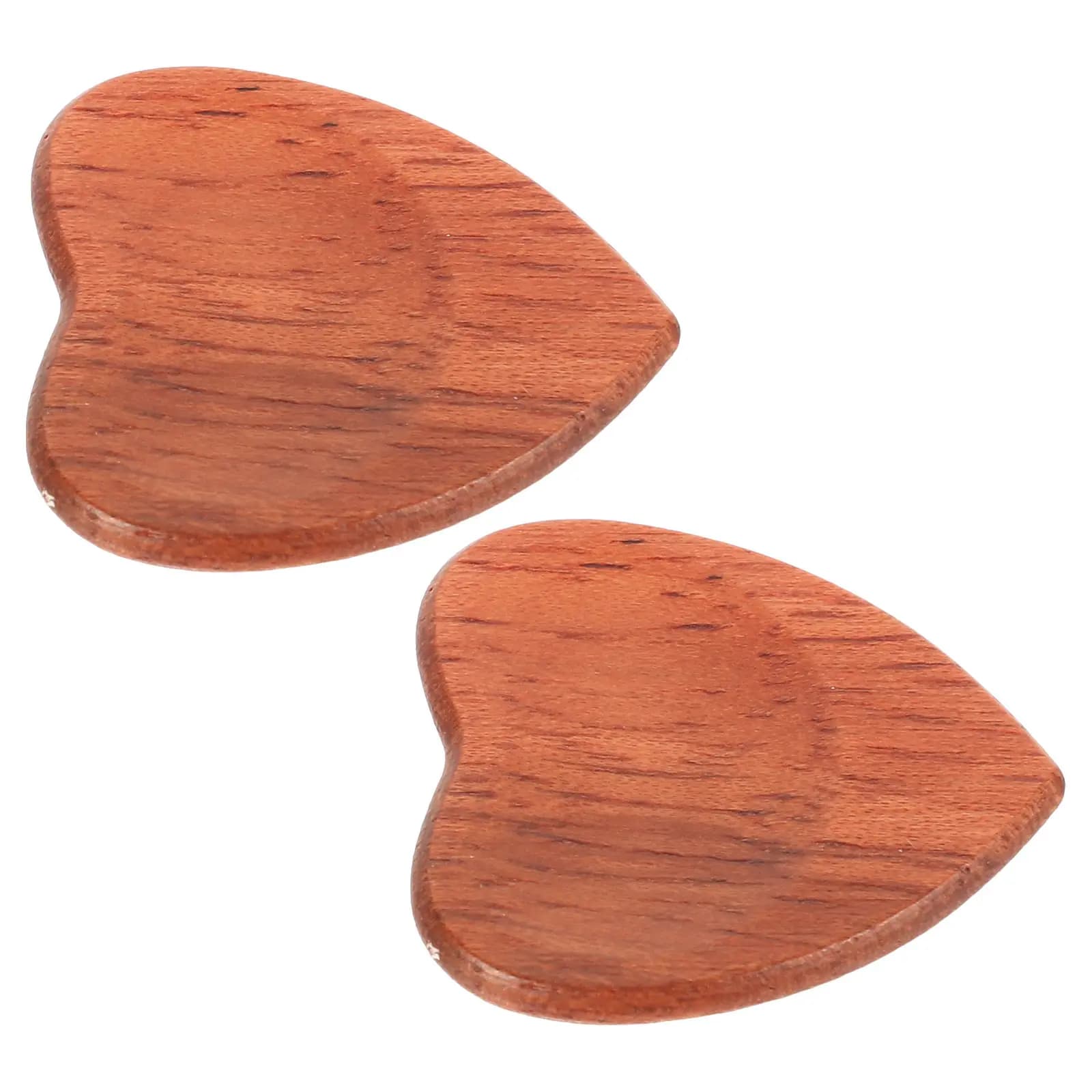 2 Pezzi Plettri per Chitarra in Legno Naturale Compatto a Forma di Cuore per Chitarristi Principianti, Suono Migliorato, Tono Brillante