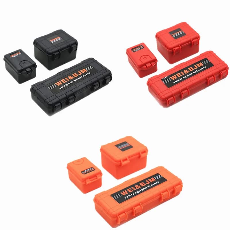 Parti di automobili RC Custodie per attrezzature di sicurezza in scala 1/10 Set di scatole per bagagli rigide Strumenti medici per accessori per camion cingolati