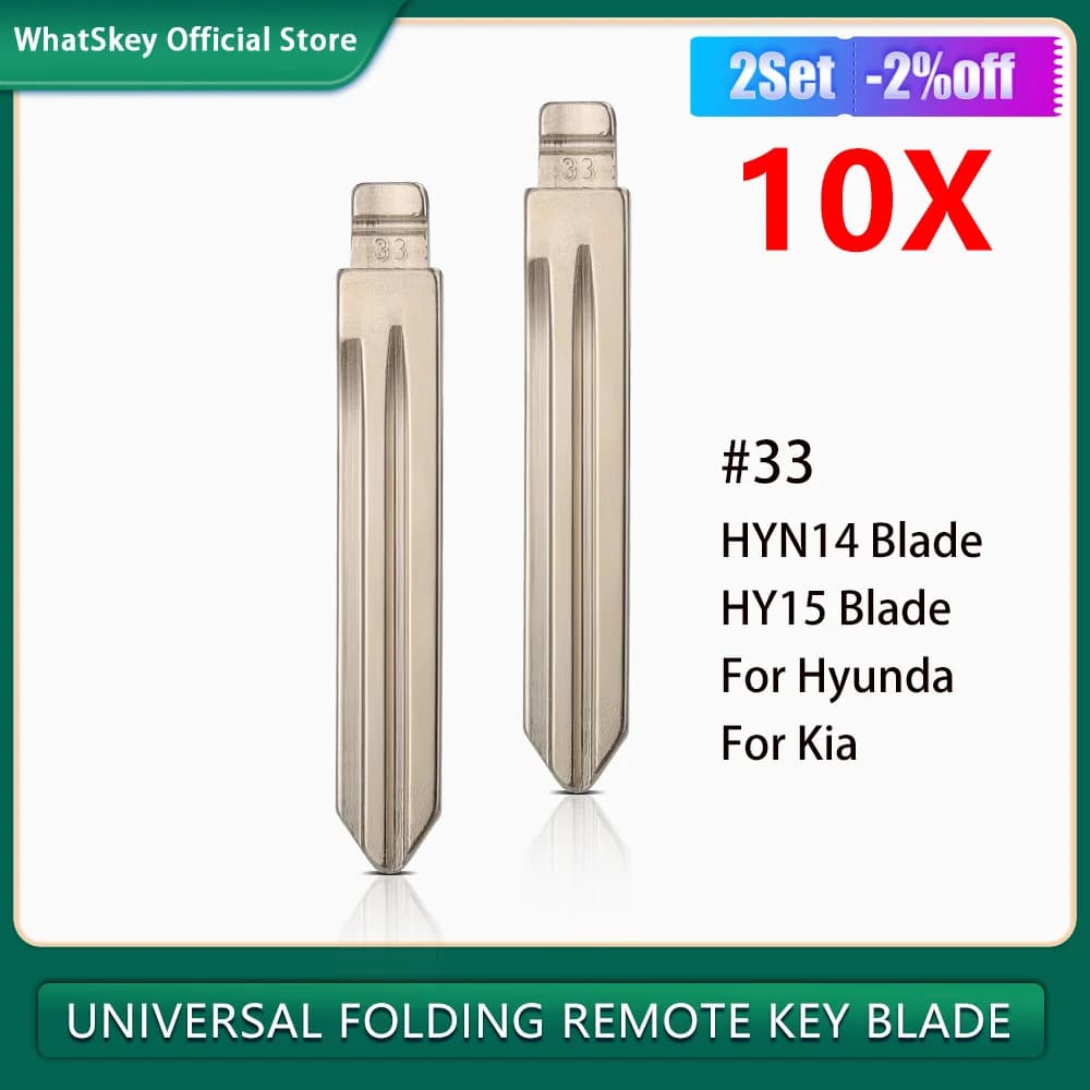 Lama chiave a distanza in bianco di vibrazione KD/VVDI #33 LISHI HY15 HYN14 del metallo 10 pz/lotto per Hyundai SONATA NF Elantra Kia K2 K3 SantaFe
