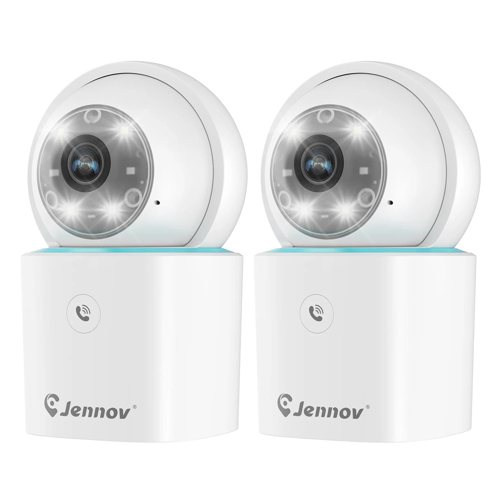 Jennov 2PCS Pet Camera Dog and Cat Camera 360 ° /3MP with mobile app WiFi Baby Camera Monitor for domestic security