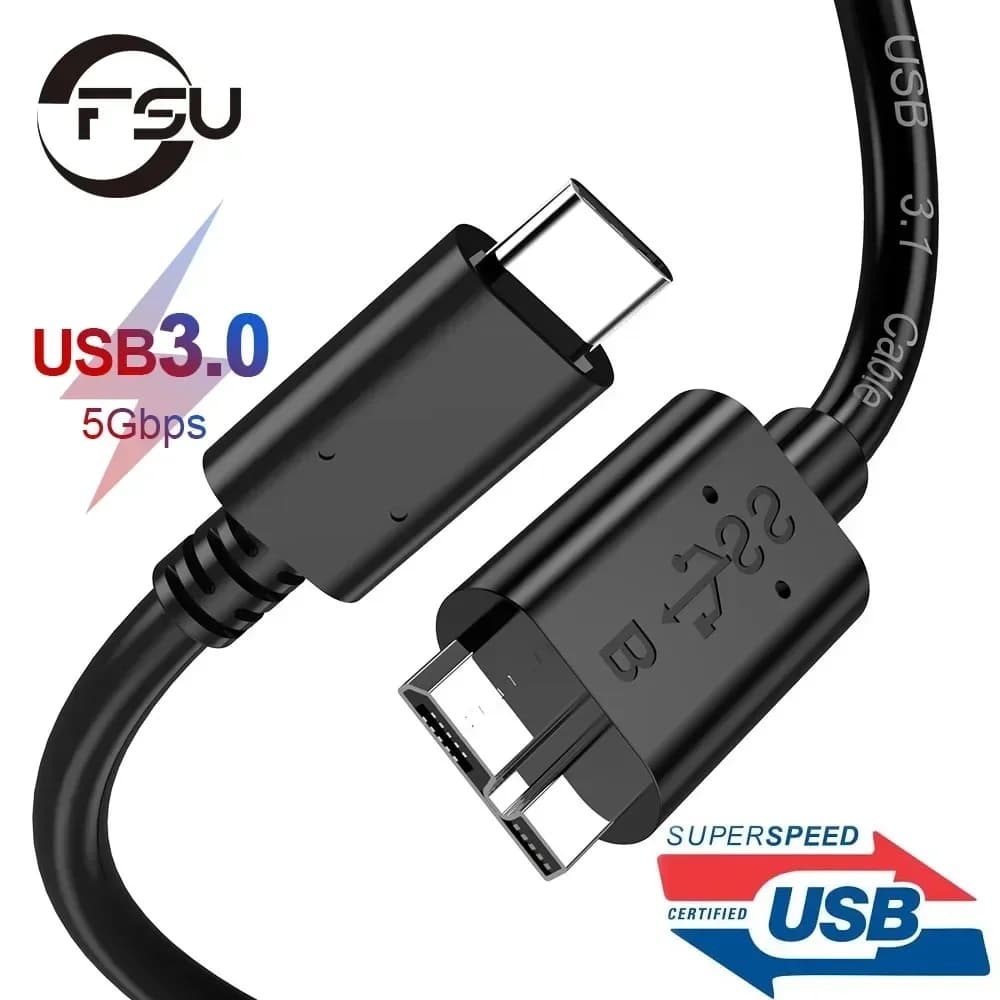 Cavo esterno per disco rigido FSU Cavo USB Micro B 3.0 Cavo di sincronizzazione dati veloce per disco rigido HDD SSD Custodia USB C o interfaccia A