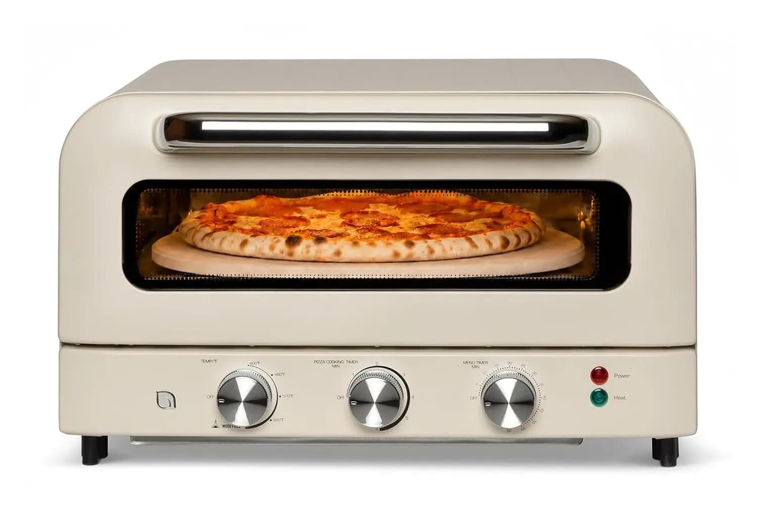 Indoor Electric Pizza Oven - 1800W Countertop Pizza Maker with 5 Presets, Reaches 750°F, 12" Ceramic Stone for Pizzeria-Style Cr