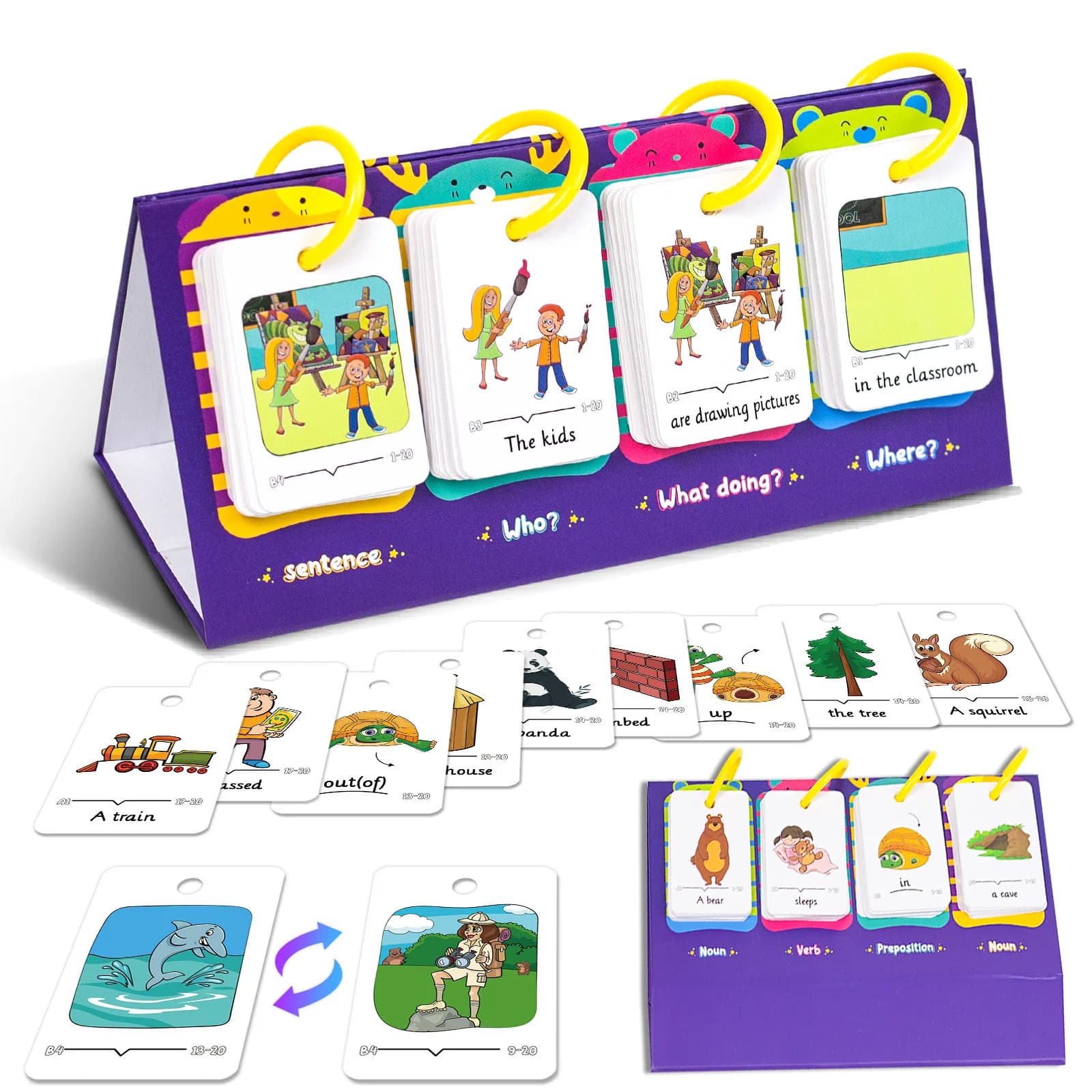 80Pcs Table Model Visual Word Card Natural Word Connected Sentences Letter Cognitive Early Educational Toys For Children Kids