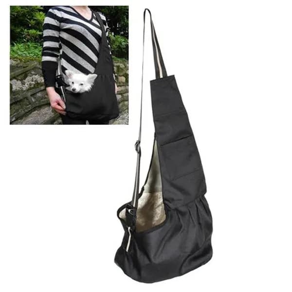 Borsa Trasporto Animali Domestici in Tessuto Oxford, Tracolla Singola per Cani e Gatti, 85x35cm, con Rete Traspirante e Apertura per la Testa, Comfort Regolabile