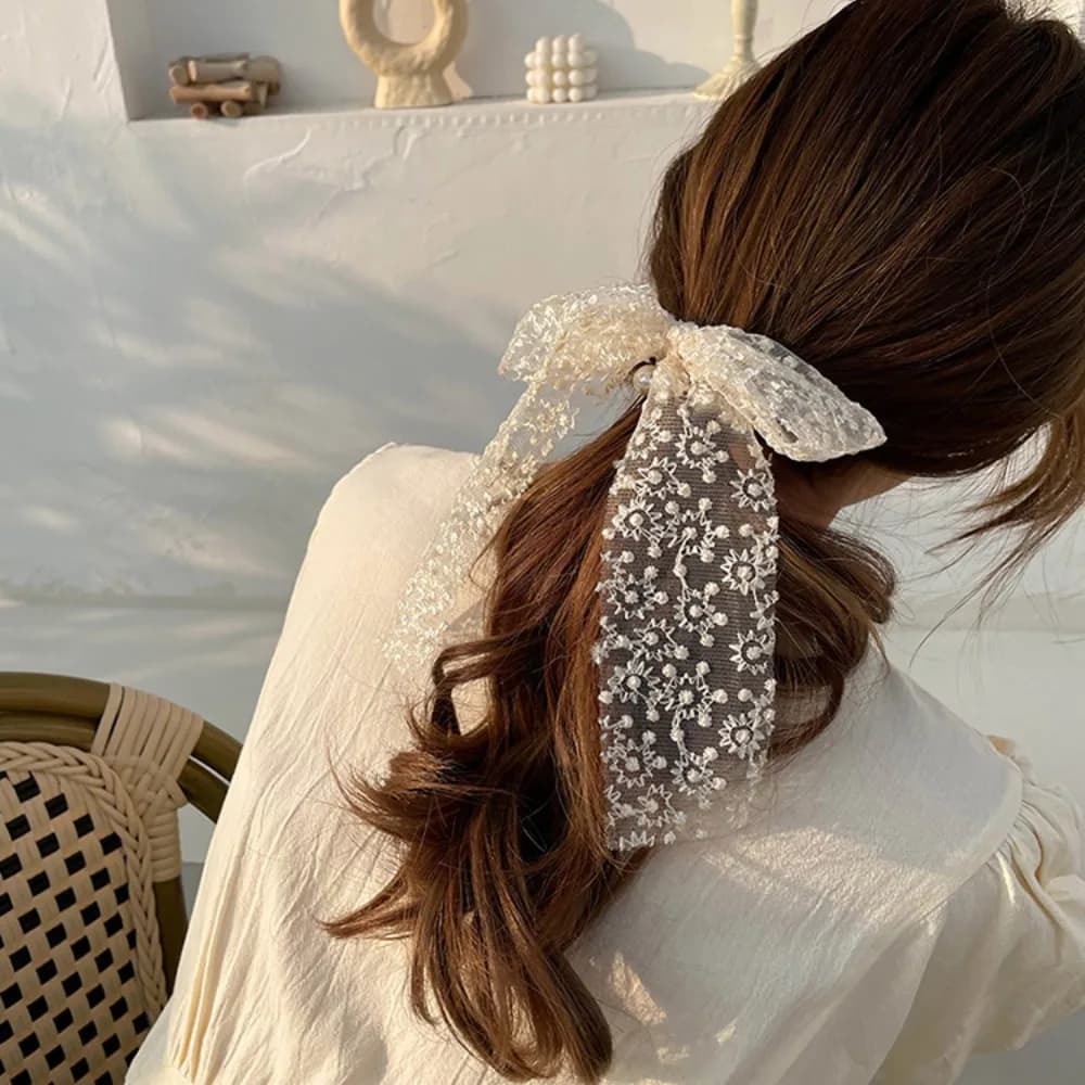 Fashion cute fabric bowknot hair clasp women ribbon hair clips fork clip pearl bowknot hair clips soft hair headdress