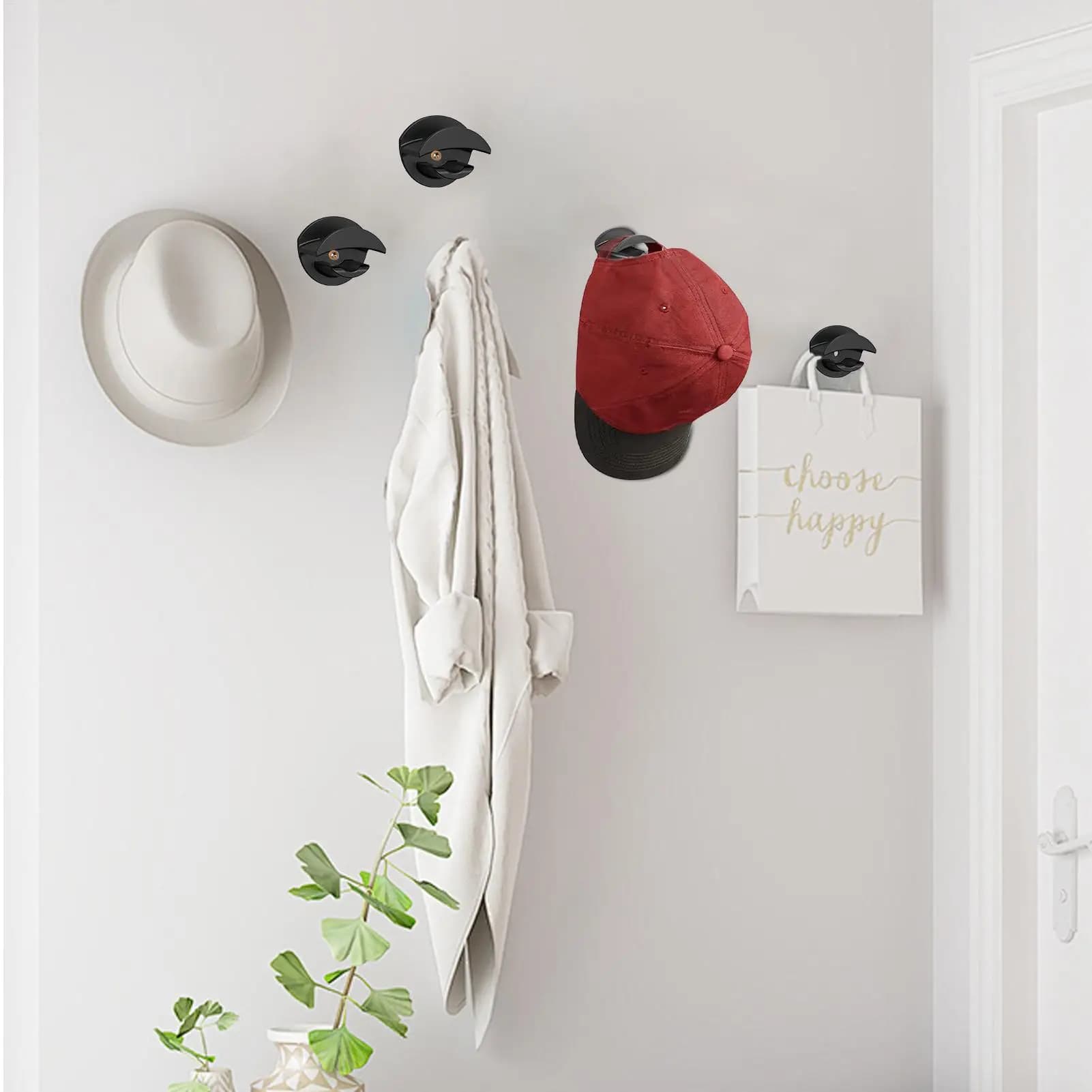 Ganci per cappelli da parete 10 pezzi Gancio per cappelli per la casa Ganci adesivi senza danni per camera da letto Casa Doccia Armadio Dormitorio Appartamento
