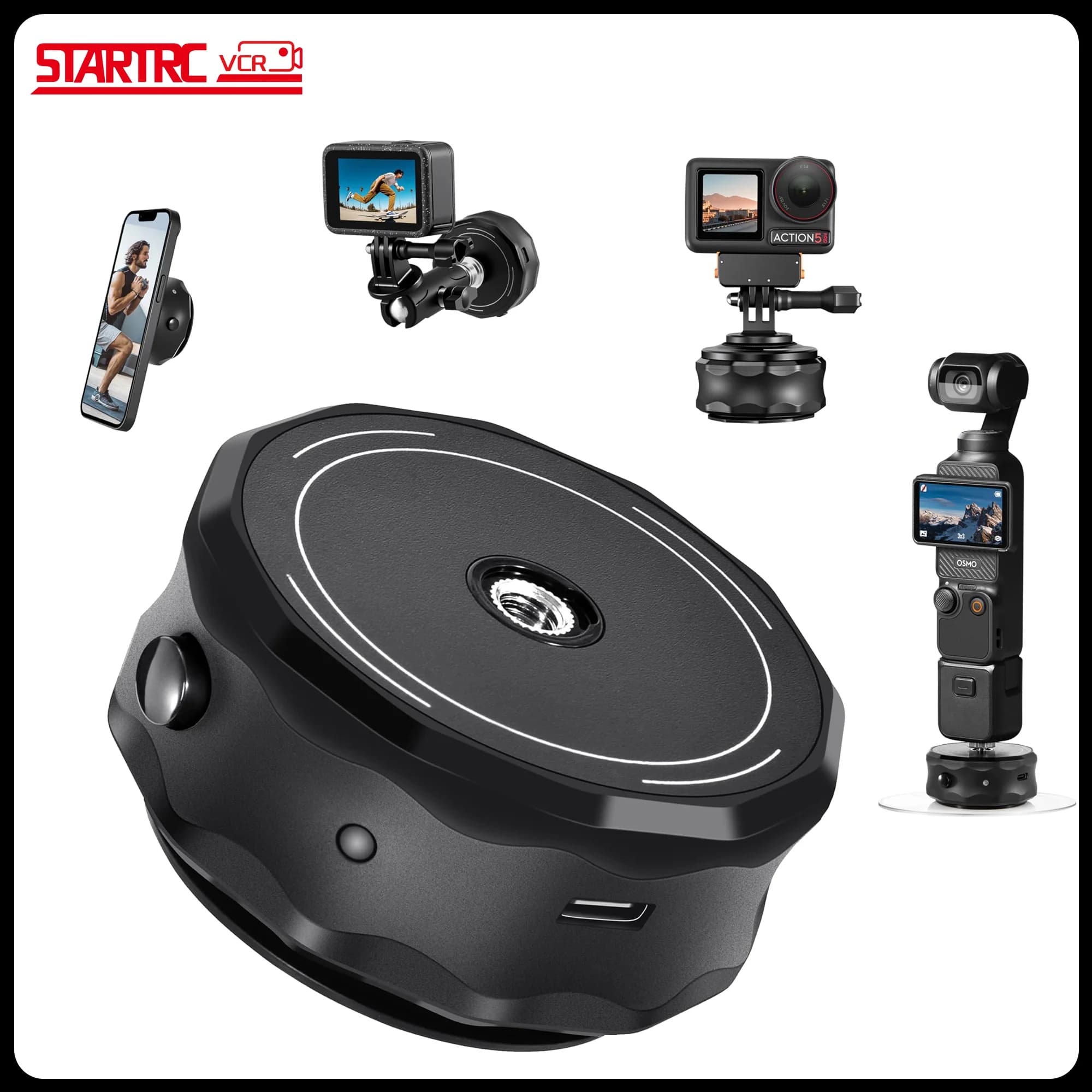 Camera suction stand DJI Osmo Action 6/Action 5 Pro/Pocket 3/Xtra/Muse/Smartphone for car/window/grip with 1/4 screw