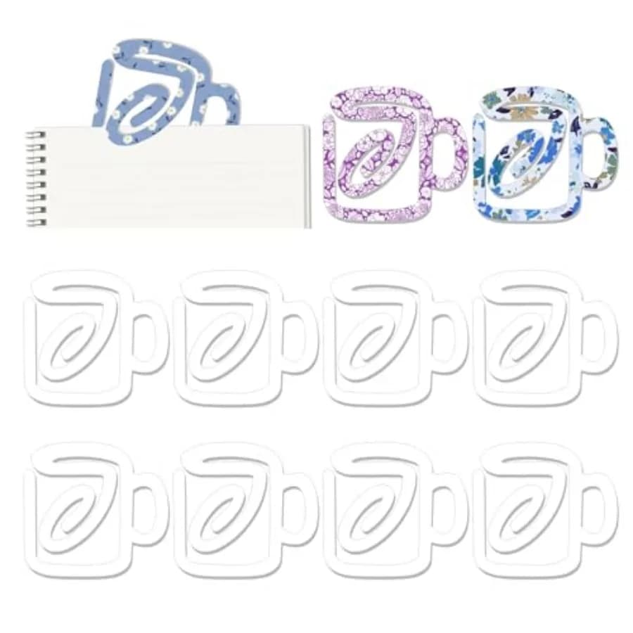 , 10 Pack Sublimation Blank Acrylic Thermal Jumbo Paper Clips for Office Cup Shaped