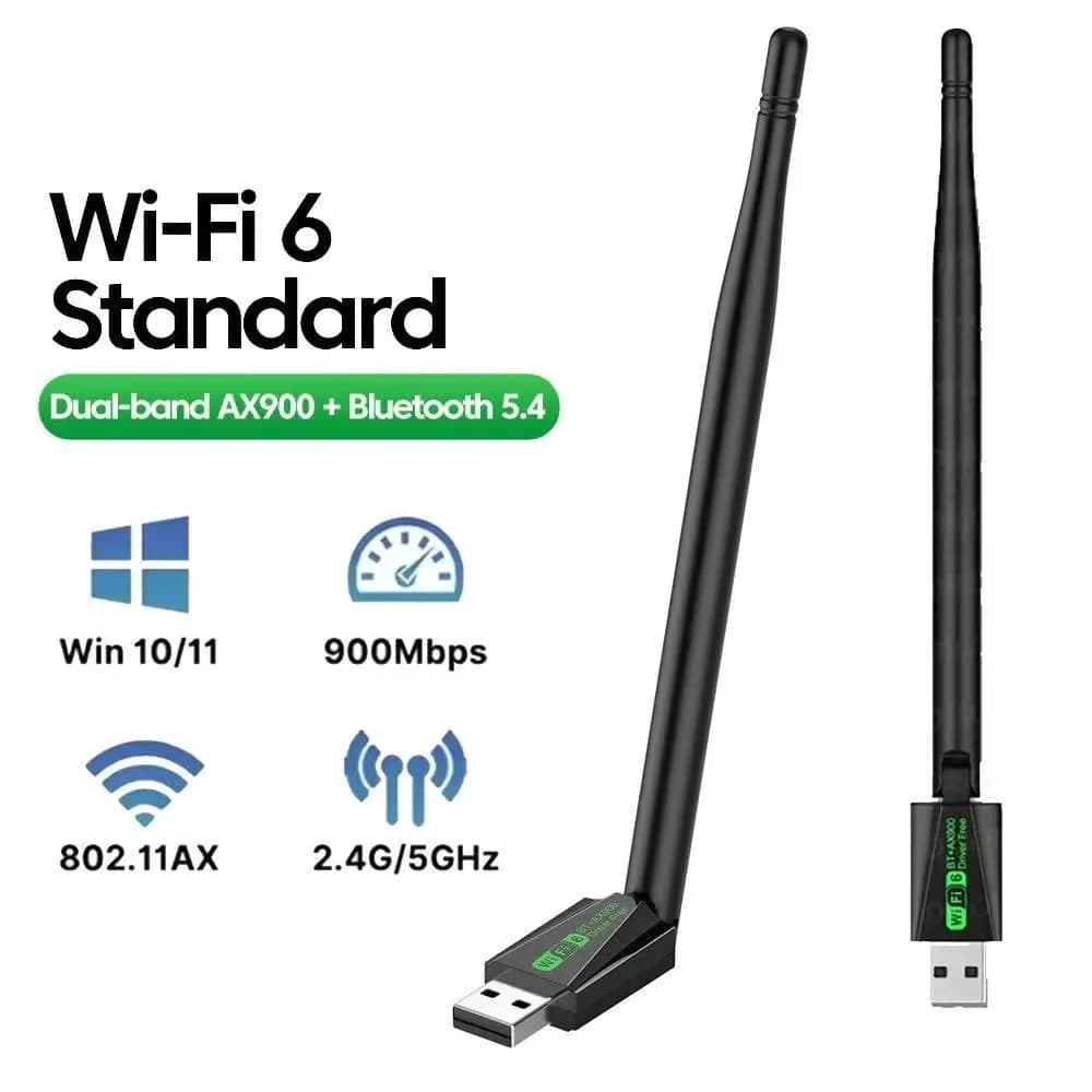 Adattatore USB WiFi 6 AX286, Scheda di Rete Dongle 2.4GHz 802.11AX con Antenna per Ricezione del Segnale, per Laptop Windows 10/11, Senza Necessità di Driver