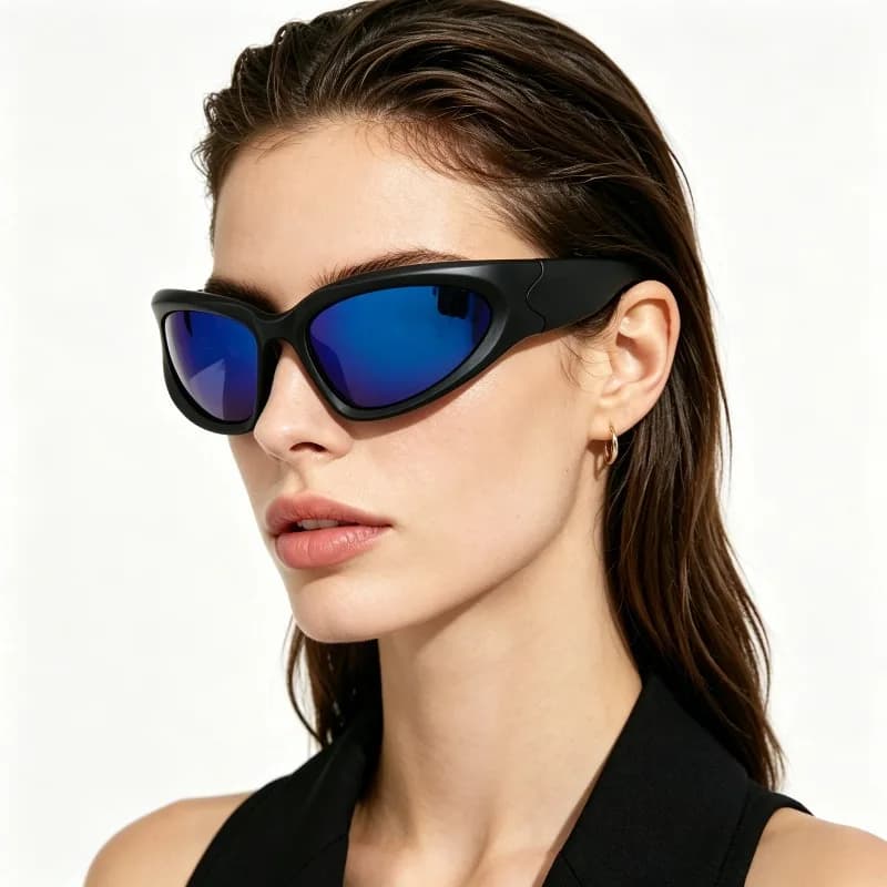 Occhiali da Sole Classici Avvolgenti Stile Vintage Y2K, Moda Punk, Protezione UV400, Occhiali Sportivi per Uomo e Donna