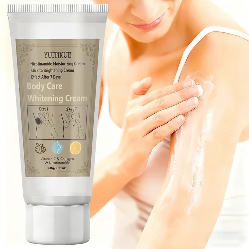 60g Collagen Niacinamide Brightening Body Lotion, Deep Hydrating Cream Improve Dull Skin on Armpit Elbow Knee