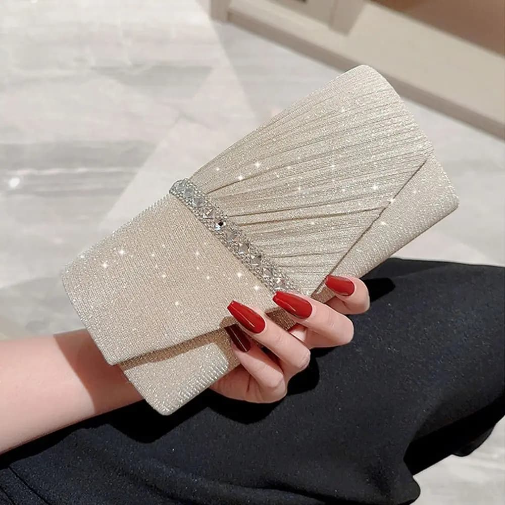 Women's Chain Shoulder Bag Lunch Bag Pochette with sequins Evening Bag Wedding Party Bags Glittered Banquet Bags