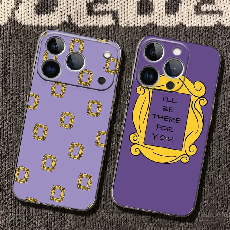 Friends TV Show Purple Door Phone Case for iPhone 17 Air 16E 17E 16 Pro 15 Pro Max 14 13 Plus 12 Mini 11 Apple Camera Protection