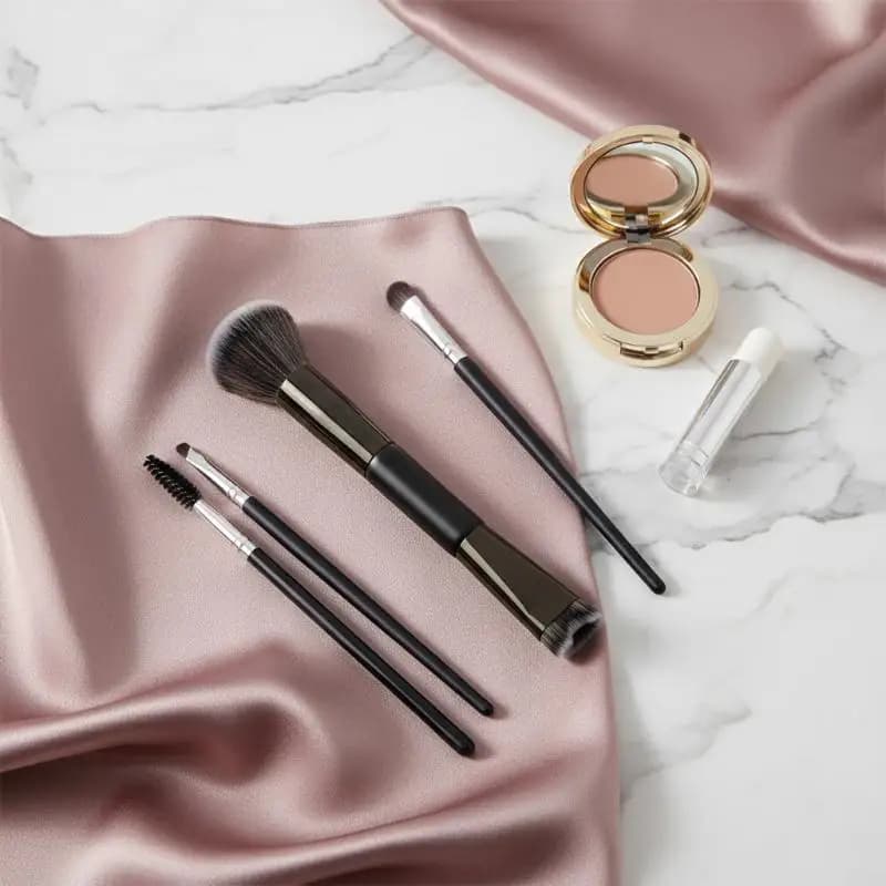 Set di Pennelli per Trucco a Doppia Testa a Forma di U, Pennelli per Contorno Naso e Ombretto, Strumenti di Precisione per Modellare il Naso