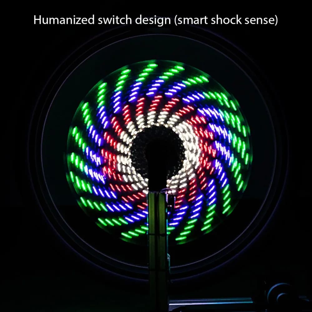 Durable 64 LED Bike Spoke Lights Waterproof Super Bright Wheel Rim Lights Colorful 30 Patterns Rim Lights for MTB and Road Bikes