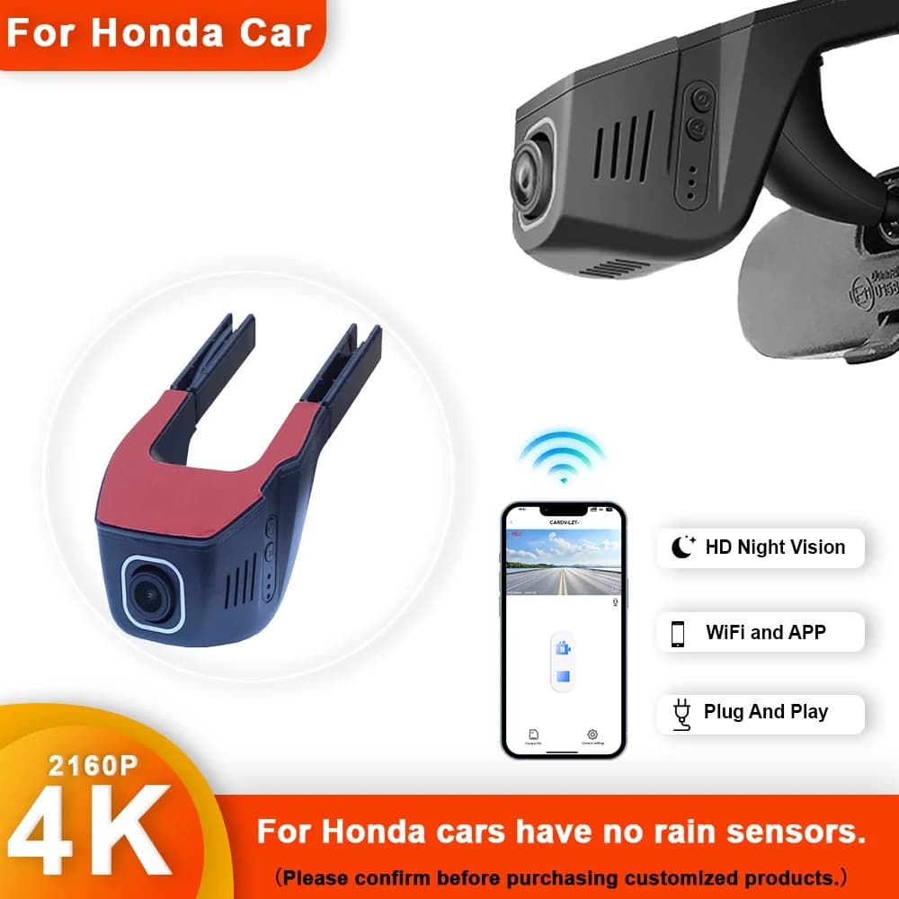 Customized 4K HD 2160P Plug and play Dash Cam ForHonda Toyota Hyundai Volkswagen KIA Front and rear WIFI Car Dvr Dashcam
