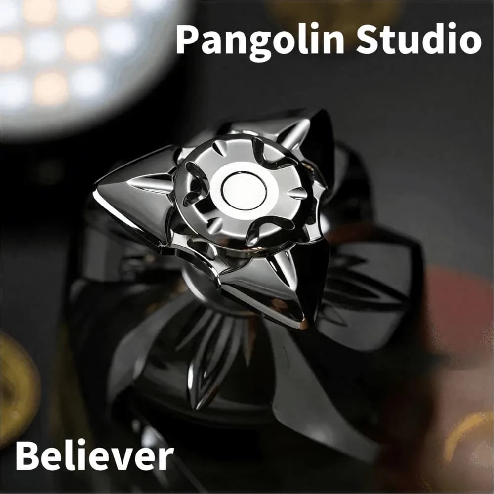 Pangolin Studio EDC Credente Fidget Spinner Acciaio inossidabile Zirconio Ansia Giocattoli Agitarsi Giocattoli per adulti Giroscopio
