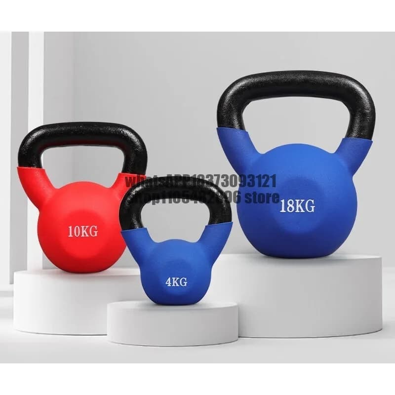 Solid cast iron kettlebell hip lift fitness equipment professional small size, pot red 4kg