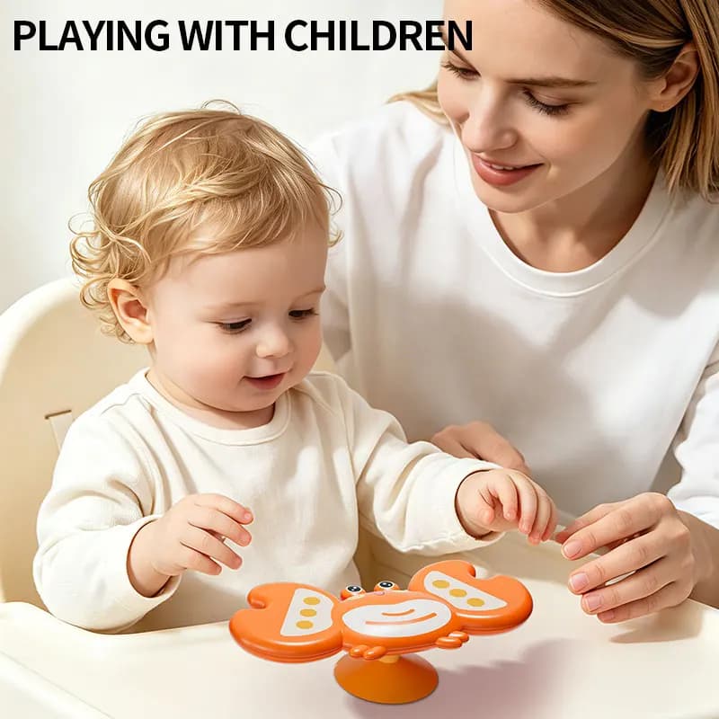 Suction Cup Spinner Toy Set, Sea Animal Turtle Crab Octopus Rotating Bath Sensory Fidget Toy for Toddler Kids