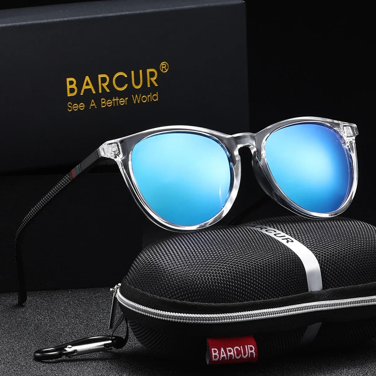 BARCUR Occhiali da sole polarizzati da donna Leggeri Comfort PC Cat Eye Frame UV400 Protezione solare Occhiali da sole da donna Accessori di abbigliamento