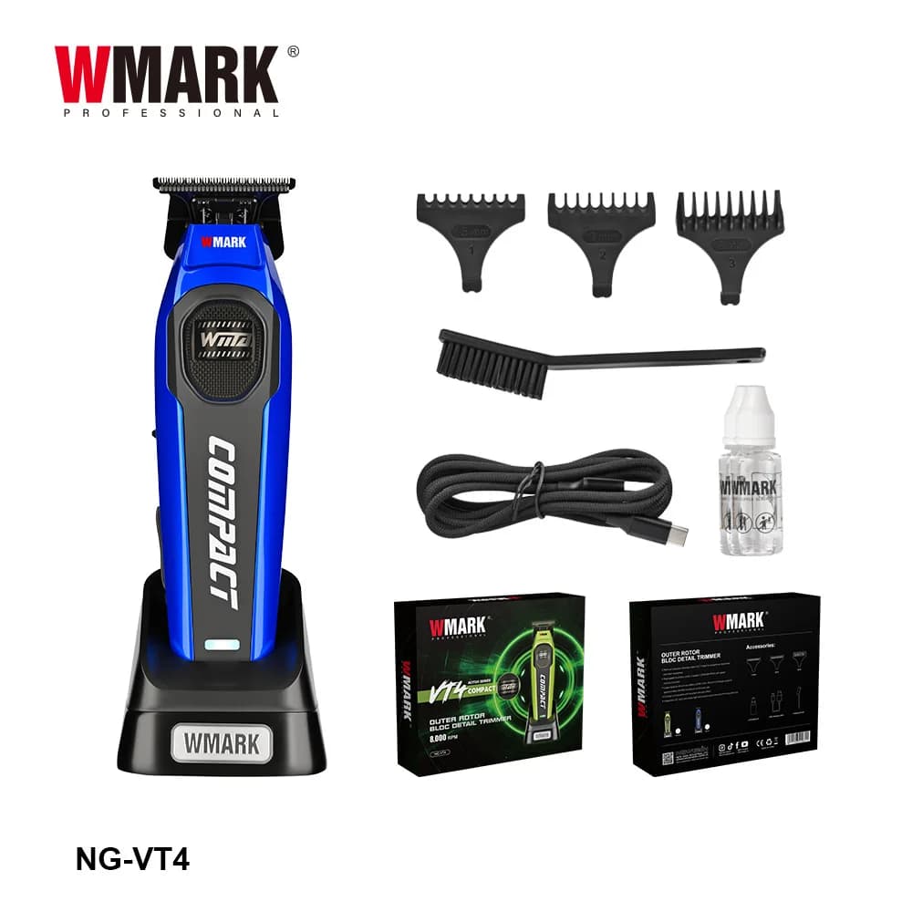 WMARKNG-VT2 Tosatrice Professionale Brushless a Rotore Esterno con Lama DLC da 8000 RPM e Testina Oliata con Design Sfumato - Hair S