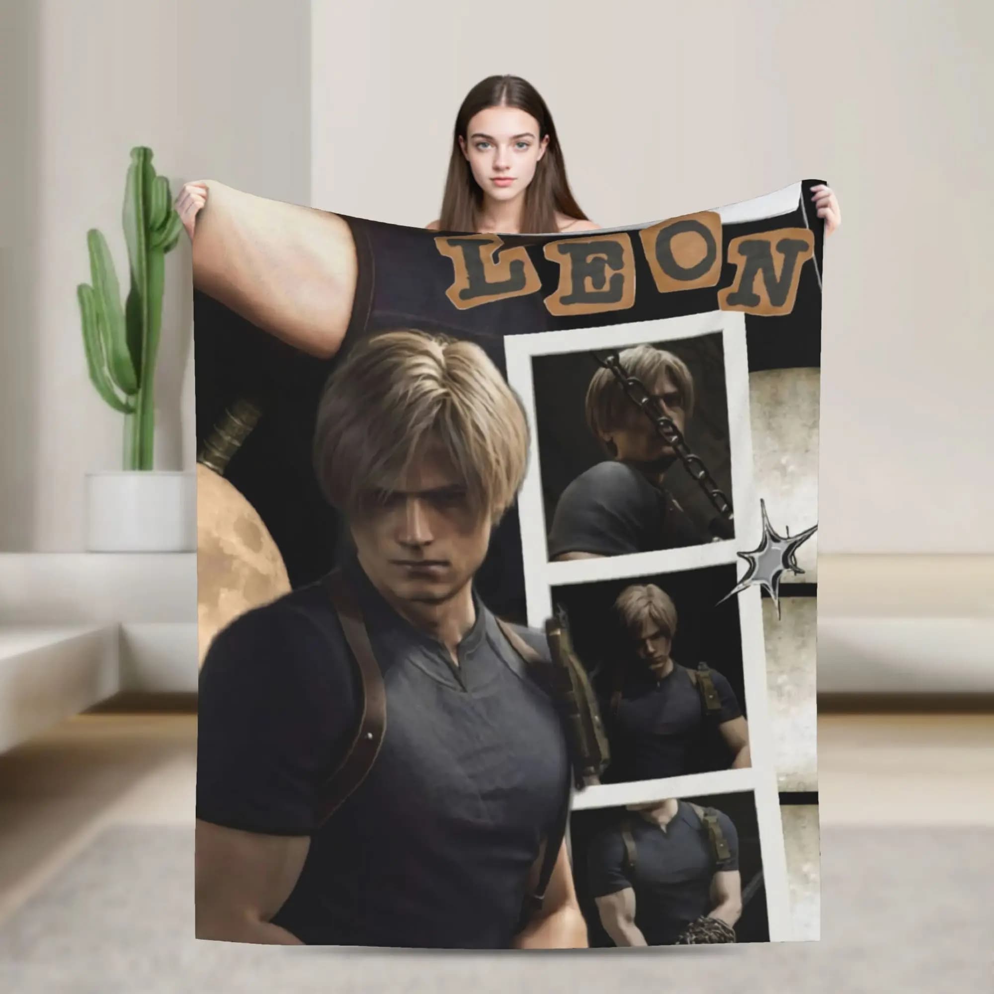 Leon Kennedy Collage Warm Blanket Kids Adult Plush Throw Blanket Fashion Home Decor Flannel Bedspread Sofa Bed Cover