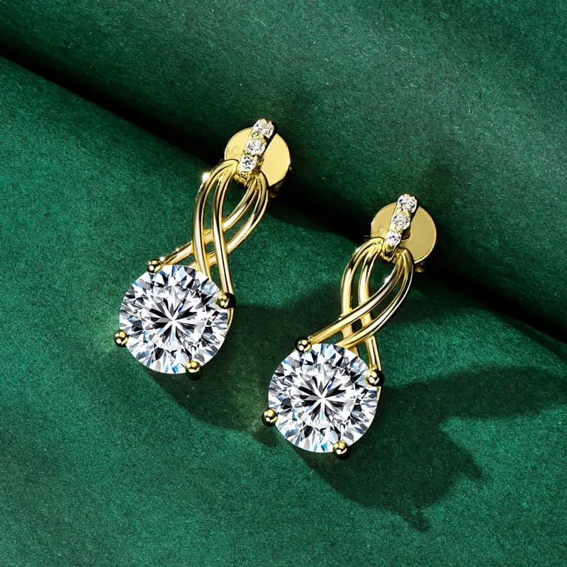 Anziw Reale 925 Argento 4CTTW D VVS1 Moissanite Orecchini a pendaglio per le donne Infinite Orecchini con perno GRA Certificato Gioielli da sposa Regali