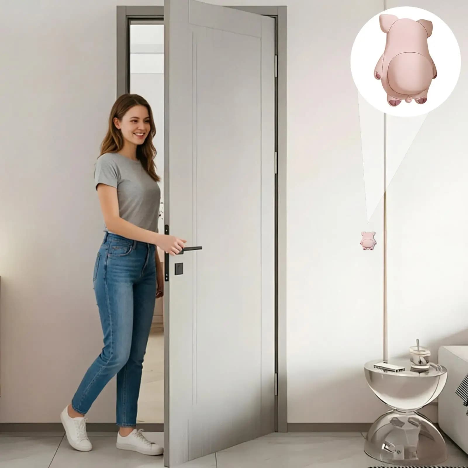 Protezione per Maniglia Porta Autoadesiva, Ammortizzante, Paracolpi per Muro, per Cucina, Camera da Letto, Bagno, Hotel