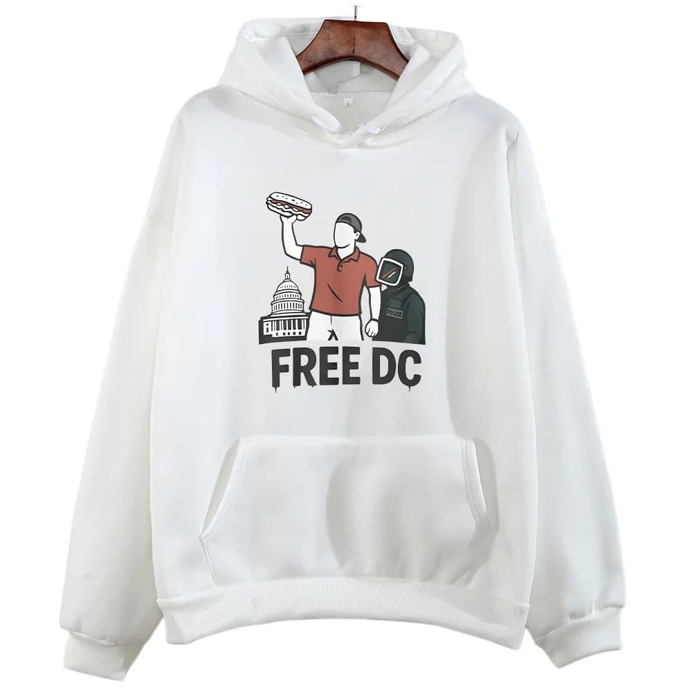 Comfort Casual Autumn Winter Sweatshirt Sandwich Guy Free DC Hoodies Long Sleeve Oversize Clothing Unisex Casual Streetwear Y2k