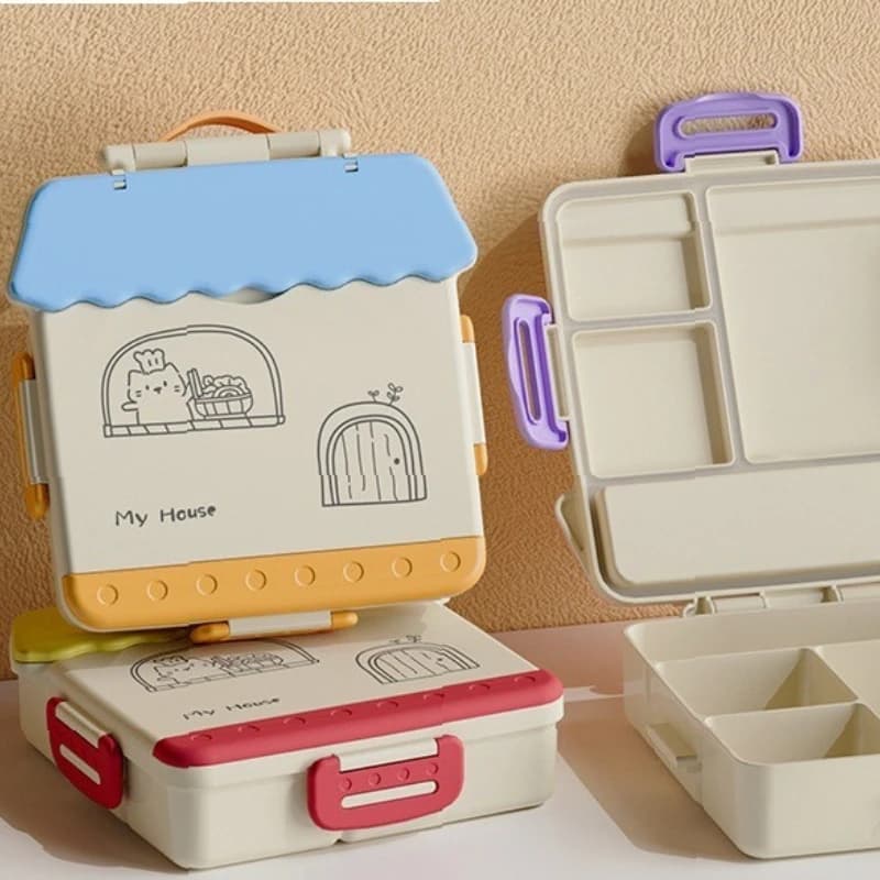 Bento outdoor picnic Box for Kids Plastic Lunch Box Microwave Safe Food Grade Container Portable Student Meal Prep Container