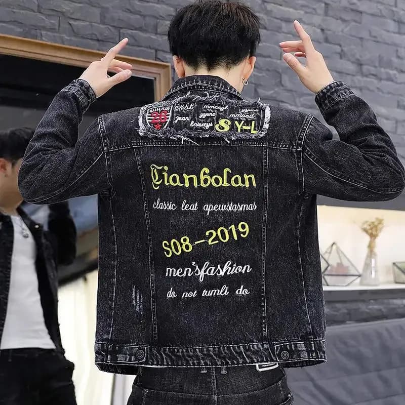 Cappotti Jean maschili Slim Fit con stampa Giacca di jeans da uomo Punk Lxury Abbigliamento di grandi dimensioni Indossato Nuovo in Cowboy Consegna veloce G Designer