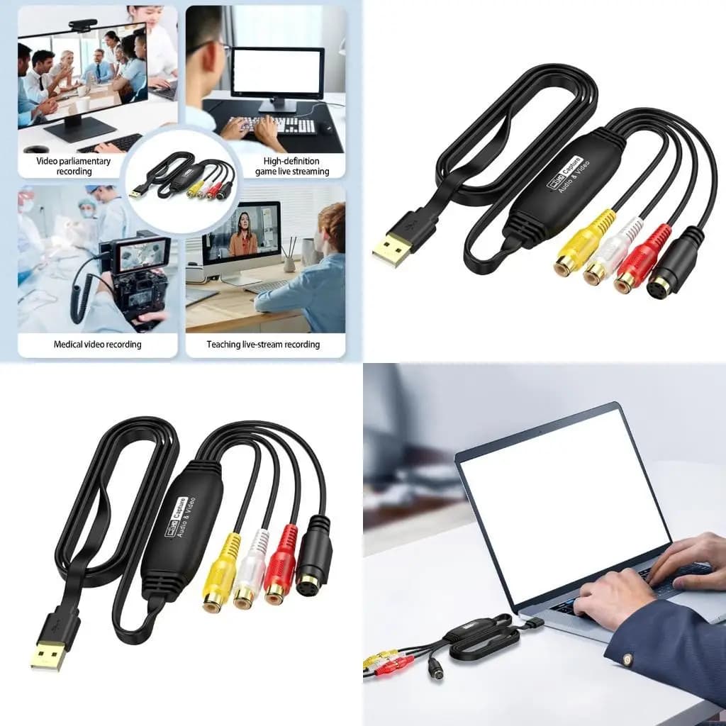 F42D USB Video Capturing VHS To Digital Converter USB Video Sound Capturing Card Replace