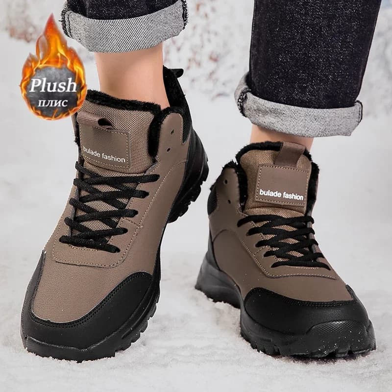 ELUVA Stivali da neve invernali da uomo Scarpe da trekking leggere termiche antiscivolo impermeabili Stivali da lavoro da esterno isolati da uomo
