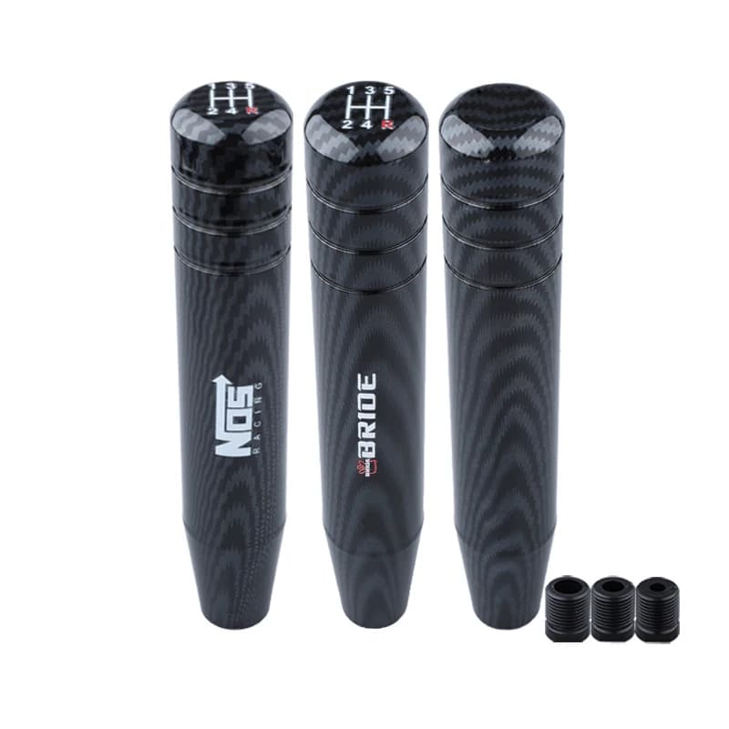 18cm Universal JDM Accessories Carbon Fiber Style Shifter Stick Lever Gear Knob Aluminum 5 Speed Car Gear Shift Knob Lever Head